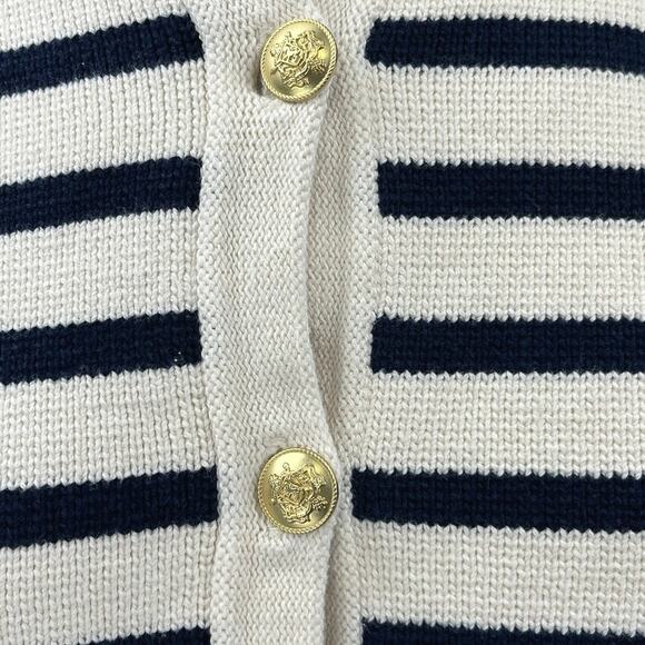 J. Crew Factory Navy and White Striped Cardigan - Picture 4 of 6